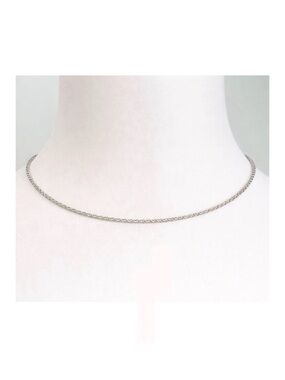 Vintage Avon SP Silver Tone Chain Necklace Minimalist Design 18 Inches layering